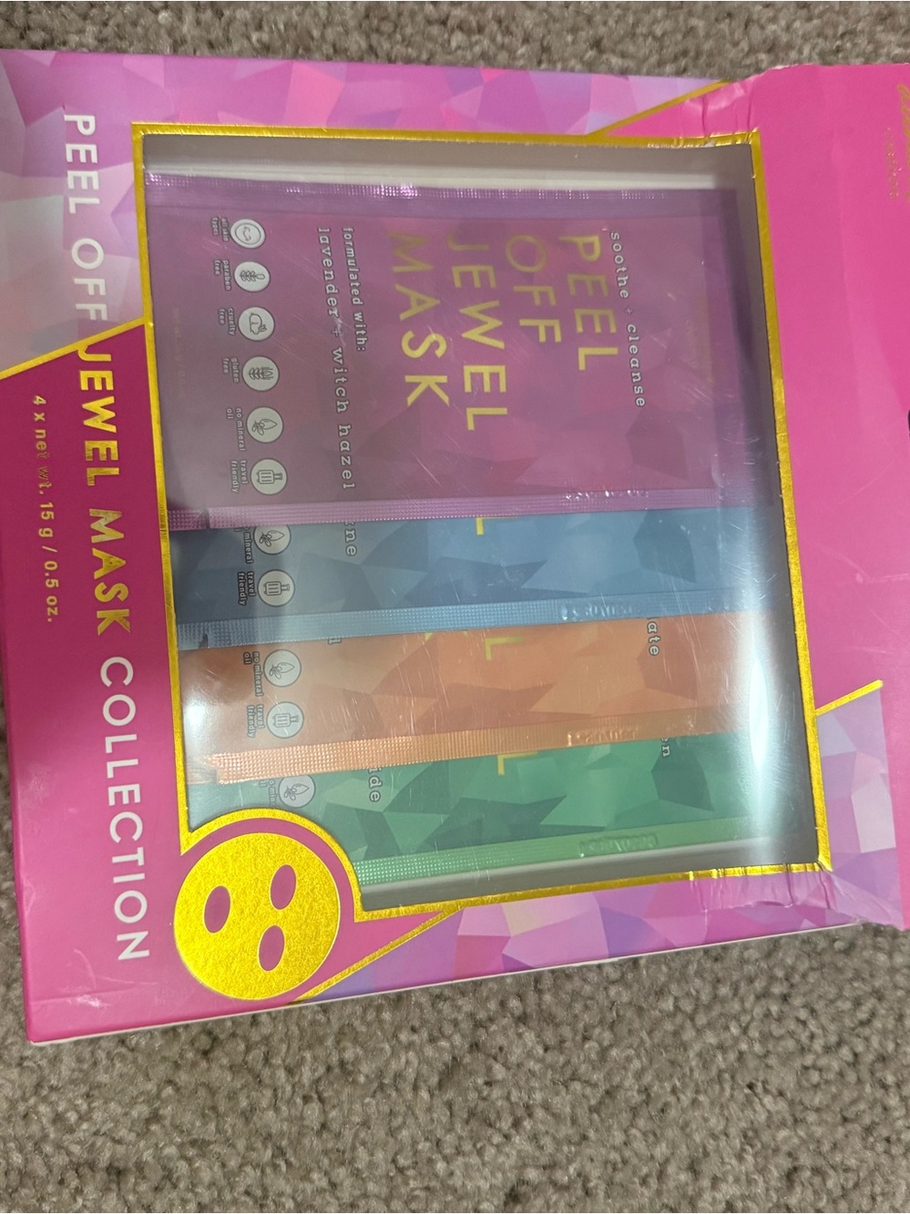 Peel Off Jewel Mask Collection - Pink, Blue, Orange, Green
